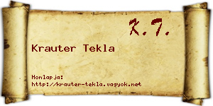 Krauter Tekla névjegykártya
